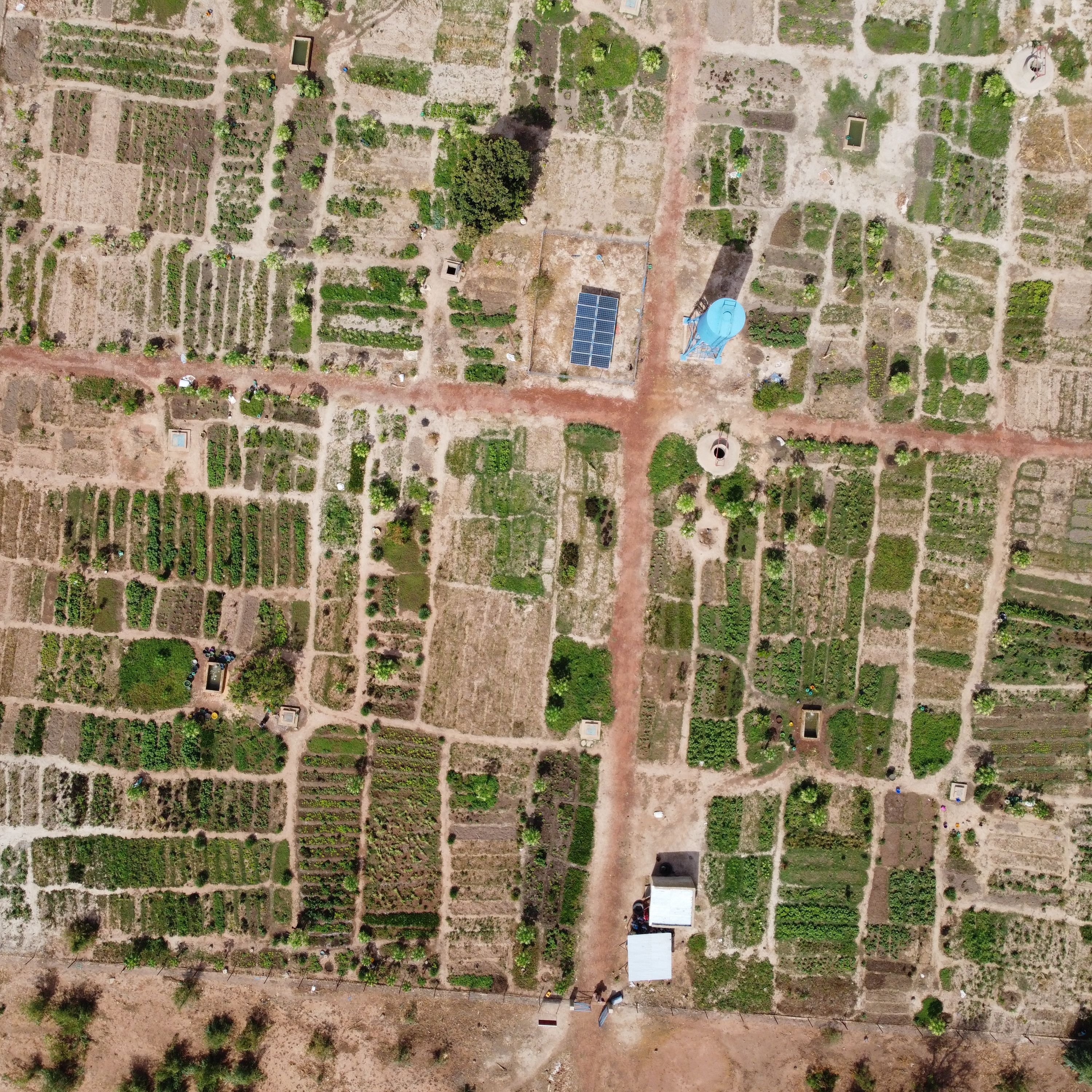 Birdview of area in Mali where small-scale irrigation was implemented.