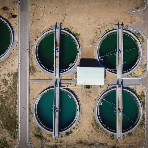 Wastewater treatment plant in Gaza.